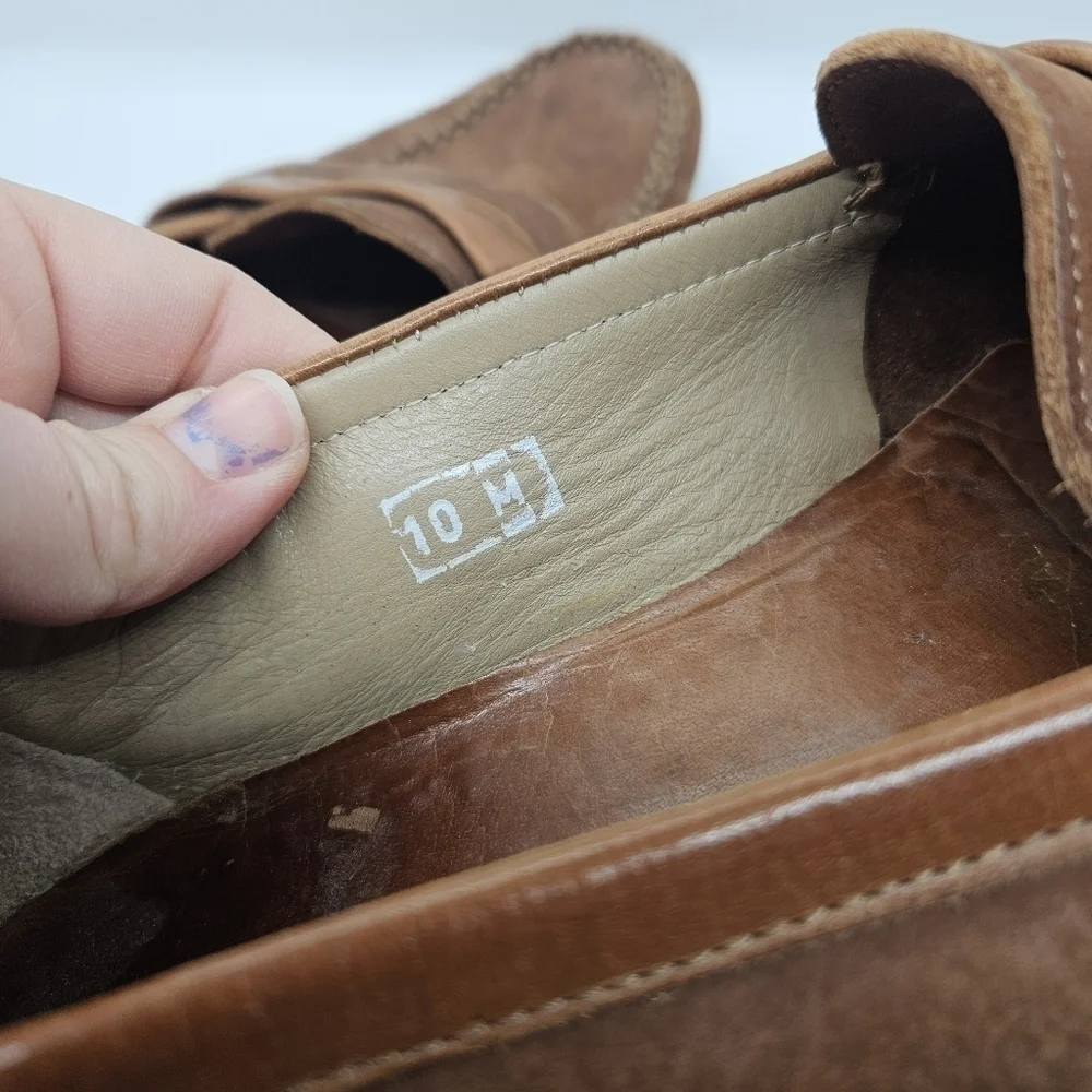 Bally Mesa brown leather penny loafers 10M